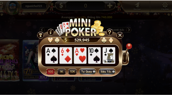 Mini Poker V8Club - Tìm hiểu tất tần tật về minigame 8 Chọn game Mini Poker trong mục Minigame